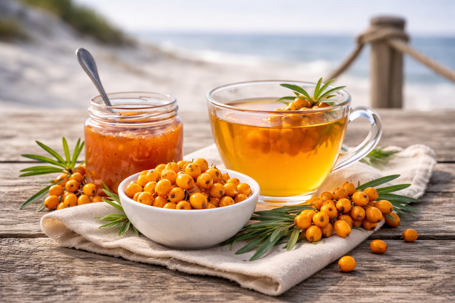 Sanddorn Spezialitäten und Sanddorntee