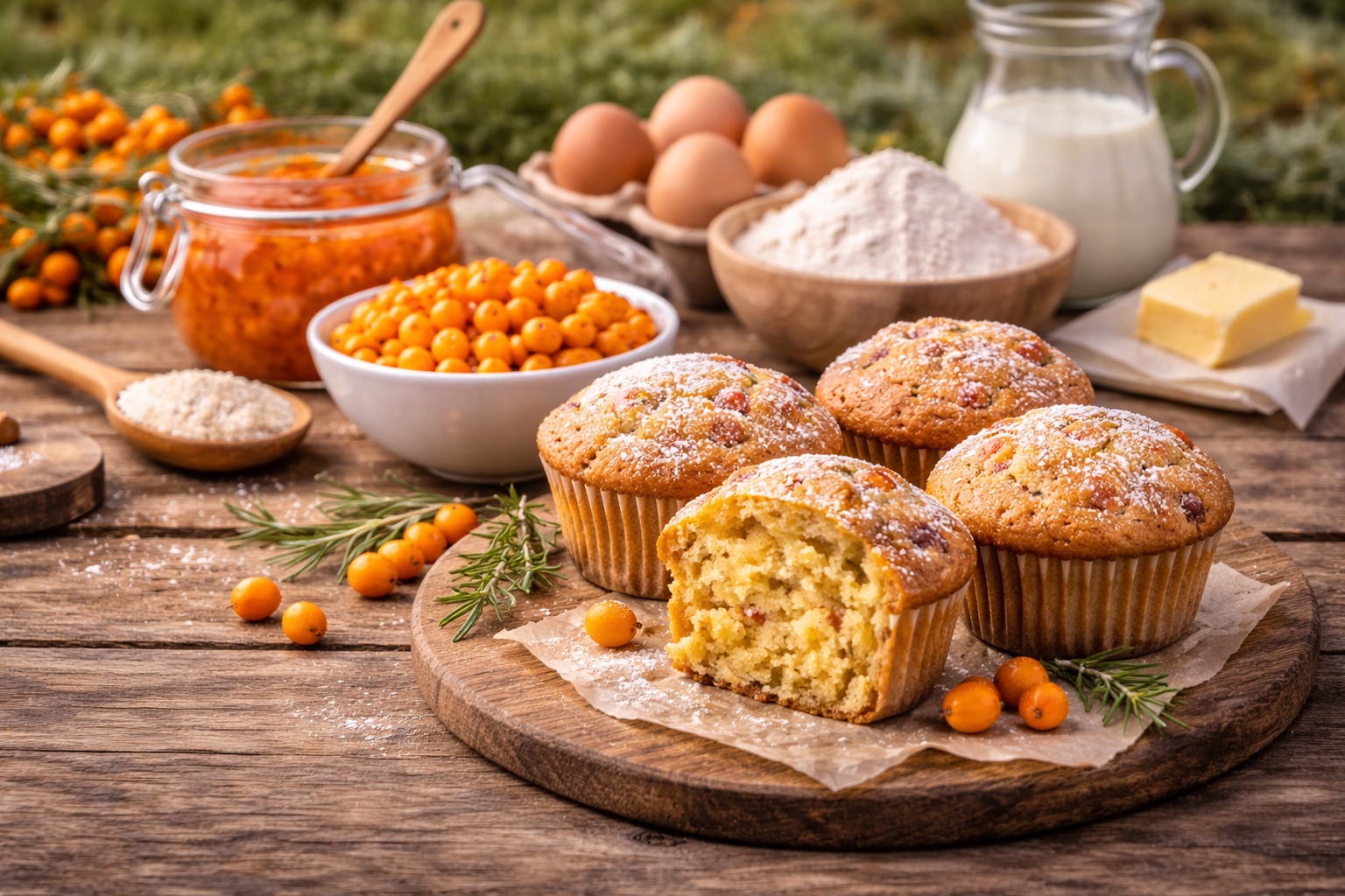 Sanddorn Backwaren und Zutaten