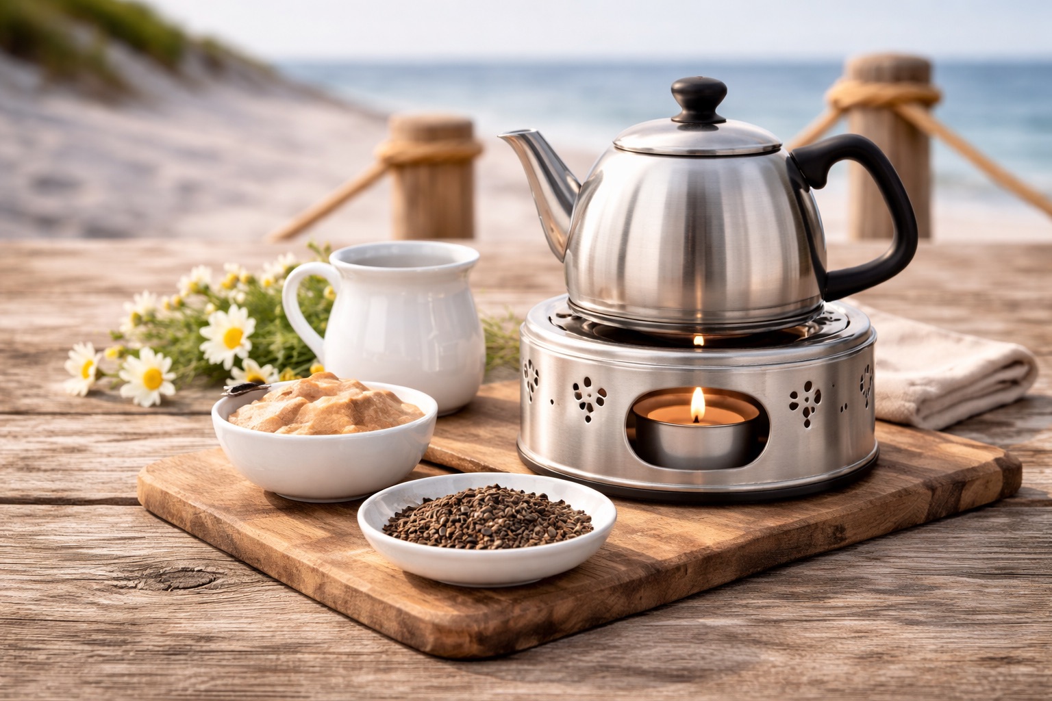 Teekannen und Stövchen