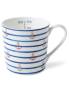 Preview: Becher 400 ml Indigo maritim Kleine Anker Streifen Sylt