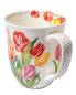 Preview: Becher 400 ml Tulpenpracht aus Fine Bone China mit farbenfrohem Tulpenmotiv