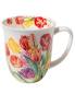 Preview: Becher 400 ml Tulpenpracht aus Fine Bone China mit farbenfrohem Tulpenmotiv