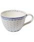 Preview: Becher 400 ml Nordisch Blau aus Fine Bone China mit blau-weißem Muster