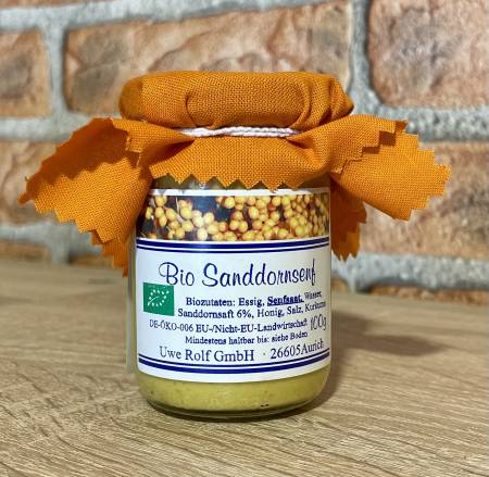 Bio Sanddornsenf – Feinkostsenf mit Sanddorn (100 g)DE-ÖKO-006