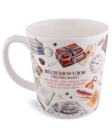 Preview: Becher 500 ml Bücherwurm