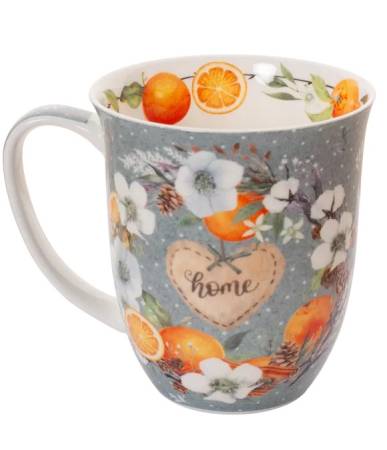 Becher 400 ml Orangen-Blütenkranz