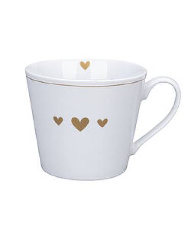 Tasse Happy Cup  3 Hearts Gold