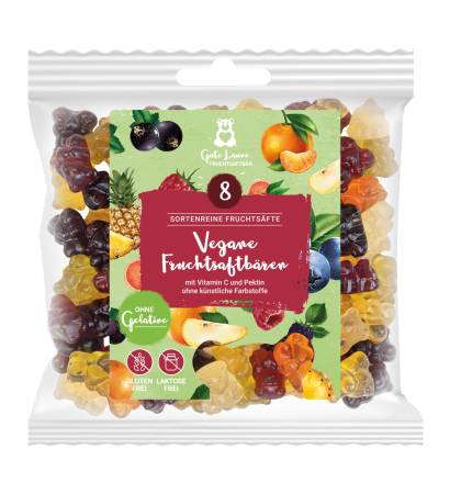 Vegane Fruchtsaftbärenmit 8 sortenreinen Säften und Vitamin C 150g