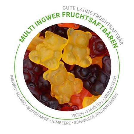 Preview: Ingwer-Fruchtsaftbären – Fruchtgummi mit 40 % Fruchtsaft und Ingwer-Extrakt