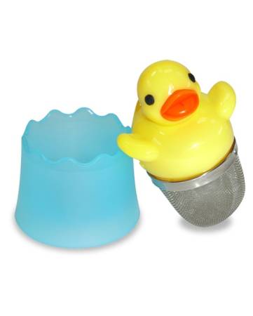 Teesieb schwimmende Ente Edelstahl lebensmittelechter Kunststoff