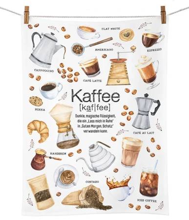 Preview: Baumwoll-Geschirrtuch Coffee Lover mit Kaffee-Motiv
