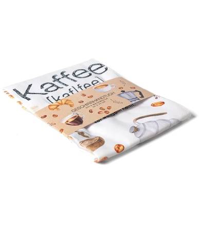Geschirrtuch Coffee Lover mit Kaffeetassen, Kaffeebohnen und Schriftzug