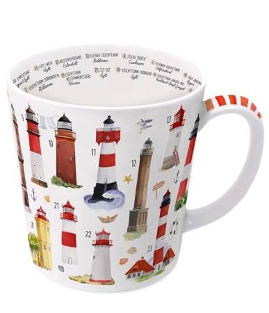 Becher 500 ml Leuchtturmkunde aus Fine Bone China