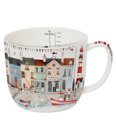 Becher 700 ml Küstenstädtchen aus Fine Bone China