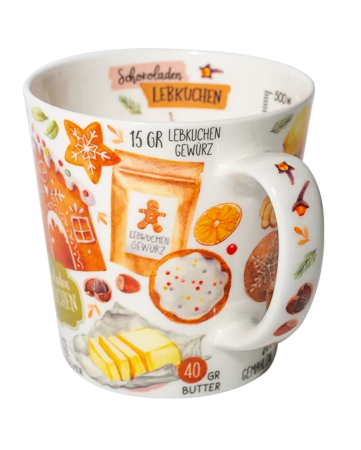 Preview: Winterbecher Lebkuchenbäckerei 500 ml aus Fine Bone China
