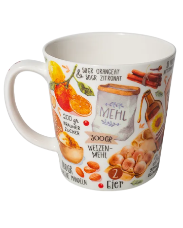Preview: Winterbecher Lebkuchenbäckerei 500 ml aus Fine Bone China