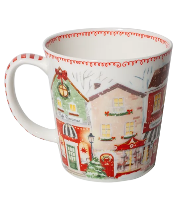 Preview: Winterbecher Winterdorf 500 ml aus Fine Bone China