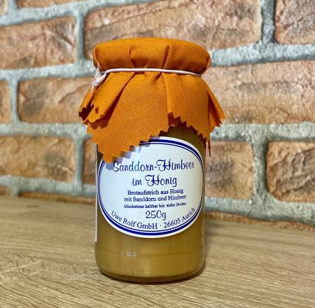 Sanddorn-Himbeer im Honig 250 g im Glas