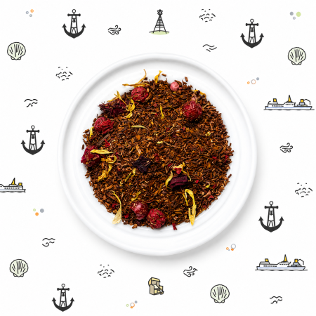milder Rooibos Tee mit Lemongras, Granatapfelblüten und Ringelblumenblüten