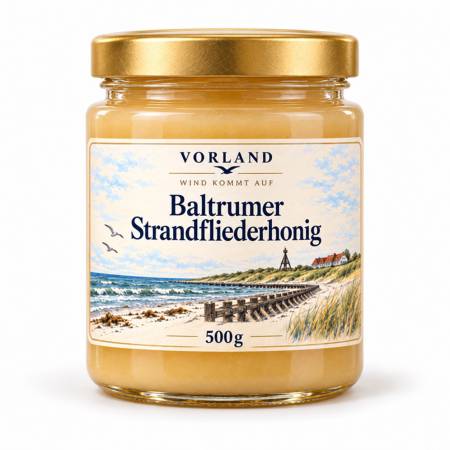 Baltrumer Strandfliederhonig 500 g im Glas – VORLAND