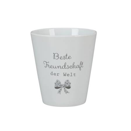 Porzellanbecher mit Schriftzug Beste Freundschaft der Welt