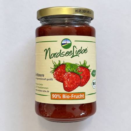 Nordseeliebe Bio-Fruchtaufstrich Erdbeere 90% Frucht 250 g