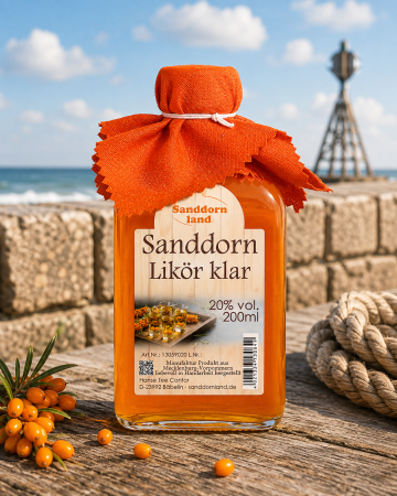 Sanddorn Likör klar 200 ml mit 20 % vol.