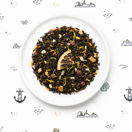 natürlich aromatisierter Grüntee mit Orange und Zitrone