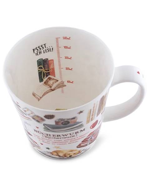 Becher 500 ml Bücherwurm