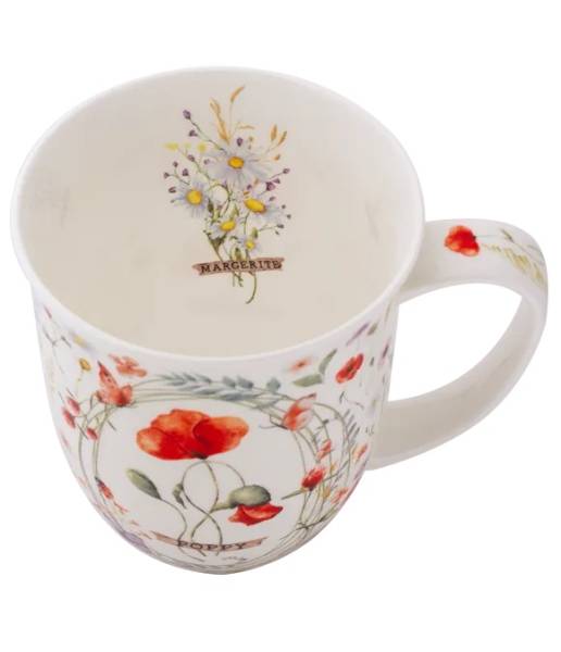Becher 400 ml Zarte Mohnblumen