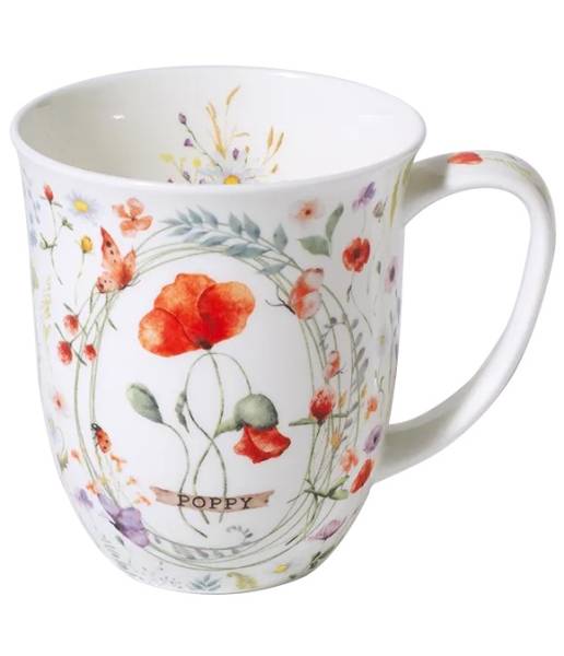 Becher 400 ml Zarte Mohnblumen