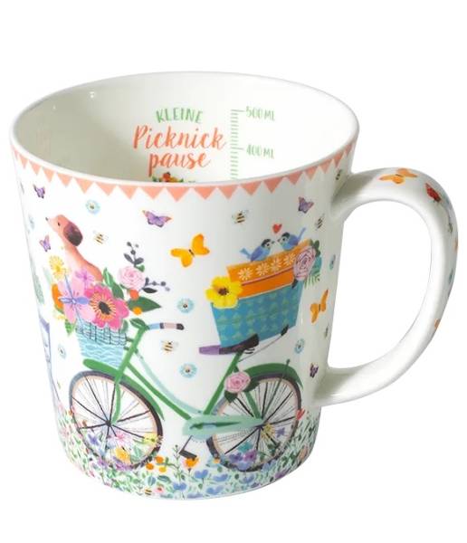 Becher 500 ml Dackel & Fahrrad