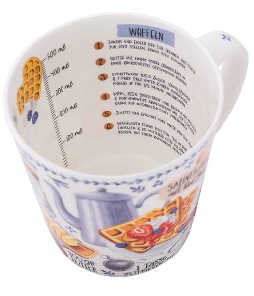 Becher 500 ml Waffeln Nordisch Blau