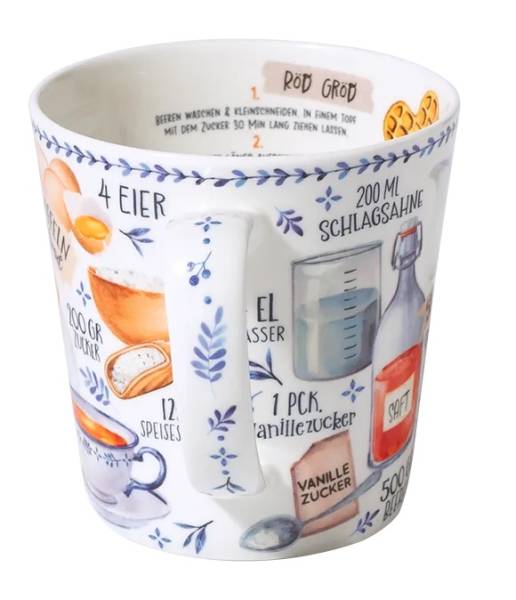 Becher 500 ml Waffeln Nordisch Blau