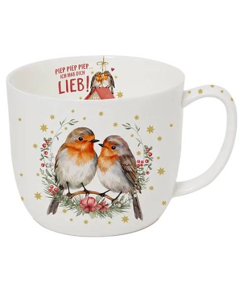 Becher 700 ml Rotkehlchenliebe