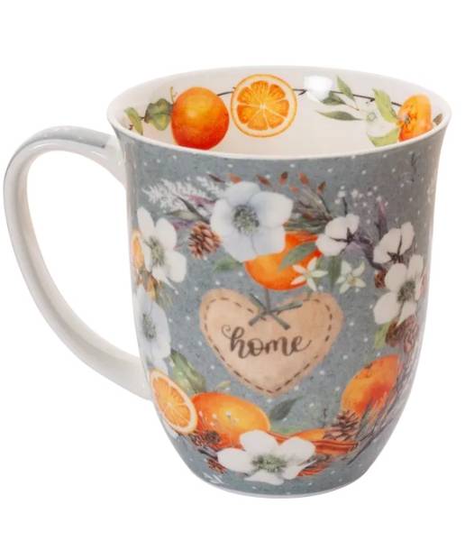 Becher 400 ml Orangen-Blütenkranz