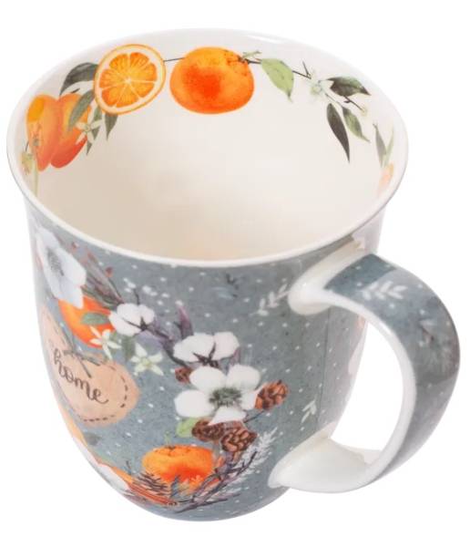 Becher 400 ml Orangen-Blütenkranz