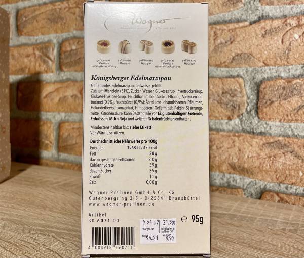 Königsberger Edelmarzipan - geflämmt 95g