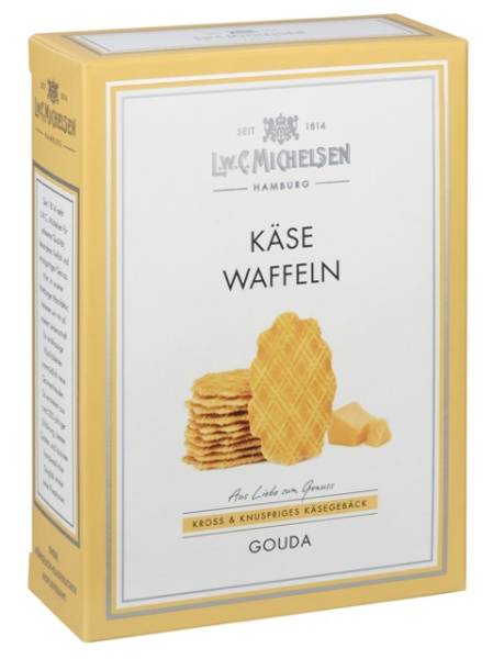 Packung Käse-Waffeln mit Gouda 100g knuspriges Käsegebäck
