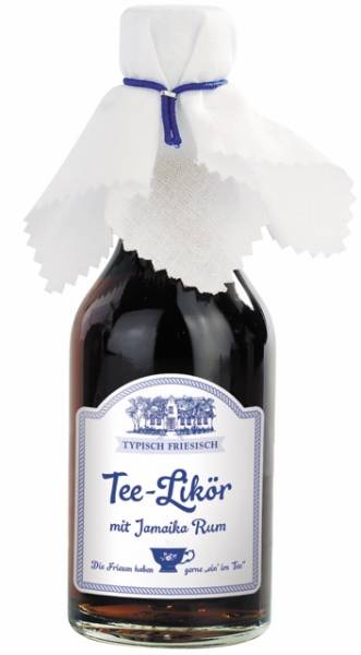 Maritimer Tee-Likör mit Rum in dekorativer kleiner Flasche