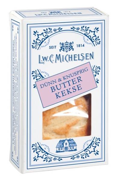 Kleine Butterkekse mit Orangenblütenhonig in dekorativer Verpackung