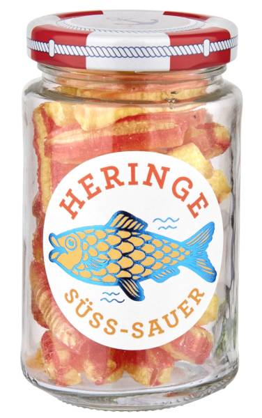 Süß-Saure Heringe Zitronen-Bonbons im 150-g-Glas