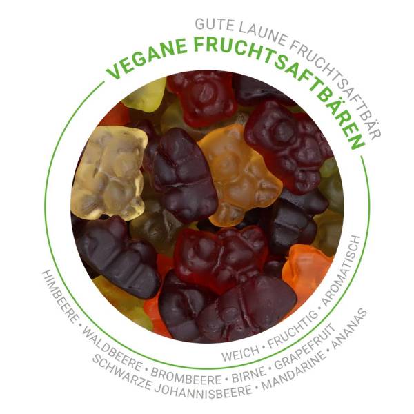 Vegane Fruchtsaftbärenmit 8 sortenreinen Säften und Vitamin C 150g