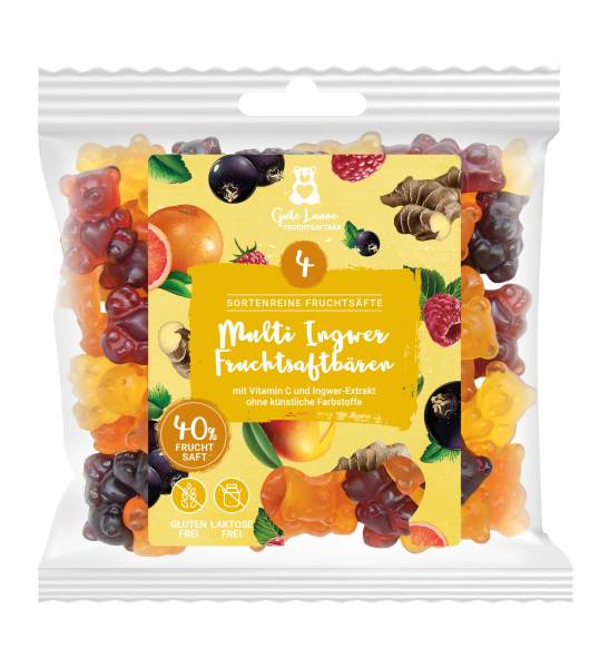 Ingwer-Fruchtsaftbären – Fruchtgummi mit 40 % Fruchtsaft und Ingwer-Extrakt