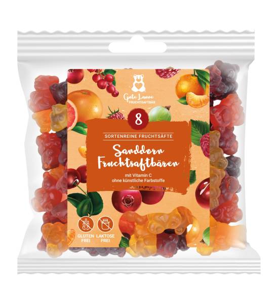 Sanddorn Fruchtsaftbären mit Herz – Fruchtgummi in 8 Sorten und Vitamin C