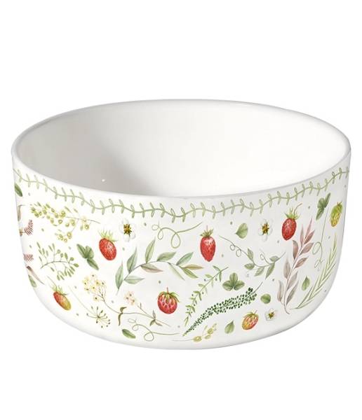 Schale 700 ml Zarte Erdbeeren aus Fine Bone China mit feinem Erdbeer-Motiv