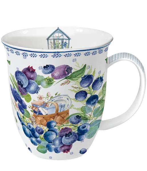 Becher 400 ml Blaubeertraum – Tasse aus Fine Bone China