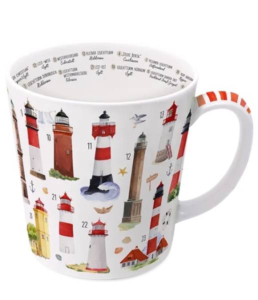 Becher 500 ml Leuchtturmkunde aus Fine Bone China