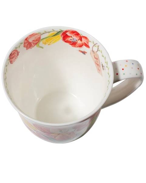 Becher 400 ml Tulpenpracht aus Fine Bone China mit farbenfrohem Tulpenmotiv