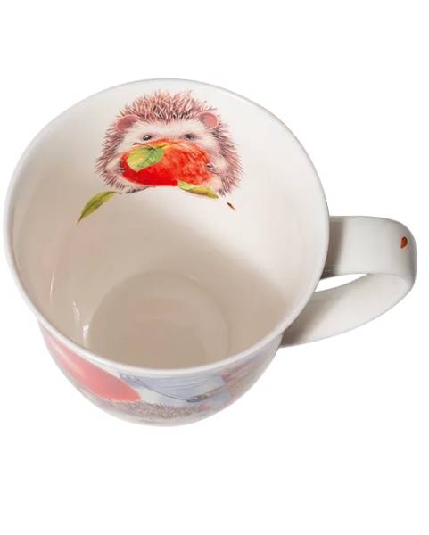 Becher 400 ml Igel und Apfel aus Fine Bone China